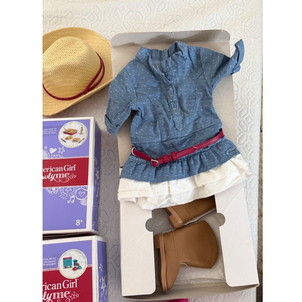 American Girl Truly Me Western Chambray Outfit in box W/ Cowgirl Hat
